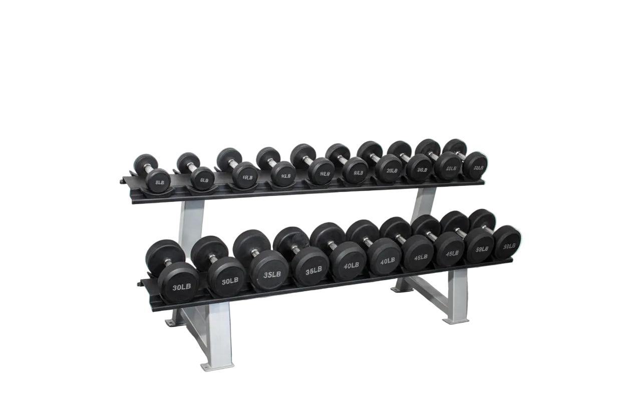 Muscle D Fitness - Pro Rubber Dumbbells - High Quality Knurled Handles