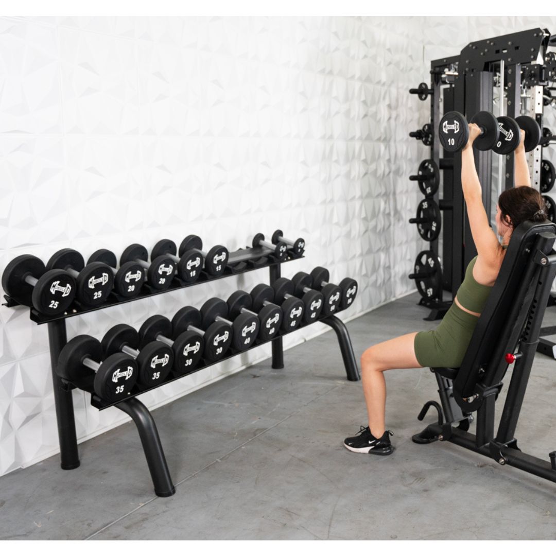 Muscle D Fitness - Pro Urethane Dumbbells - Quality Knurled Handles - Solid Design