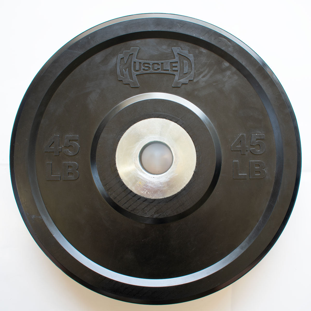 Muscle D Fitness - Pro Bumper Training Plates with Center Steel Hub - Virgin Rubber