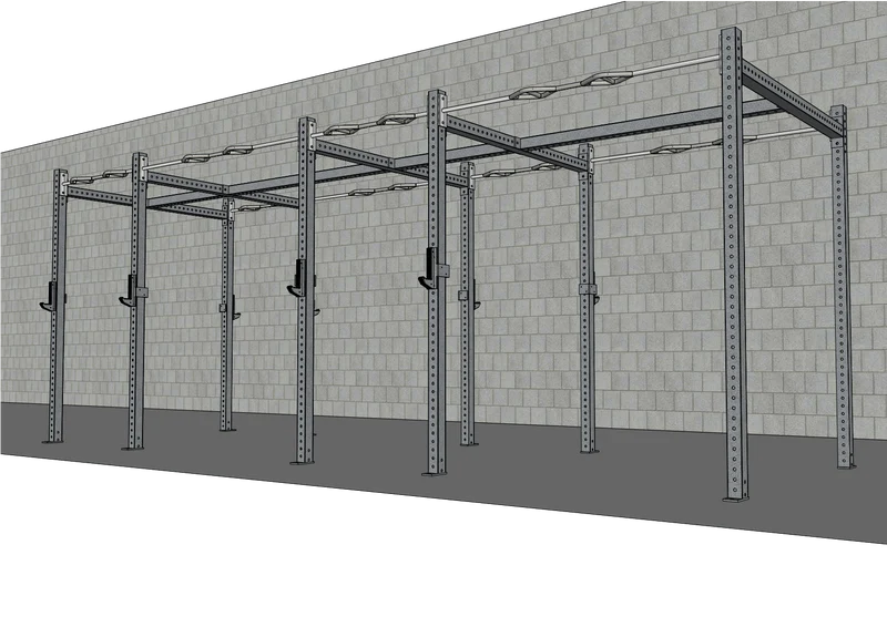 Muscle D Fitness - TGrip Commercial 20' Rig - 3x3 Steel - Functional Multi-Grip Pull-Up - Sandwich Style J-Hooks