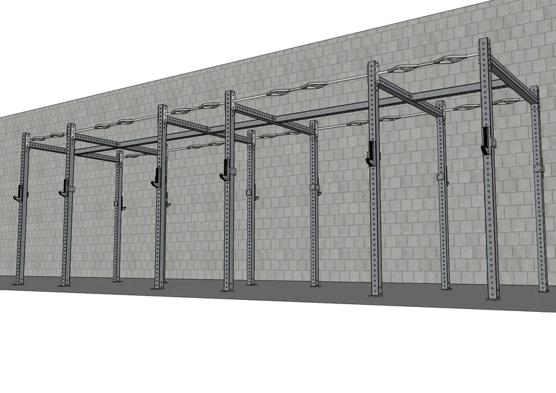 Muscle D Fitness - TGrip Commercial 24' Rig - 3x3 Steel - Functional Multi-Grip Pull-Up - Sandwich Style J-Hooks