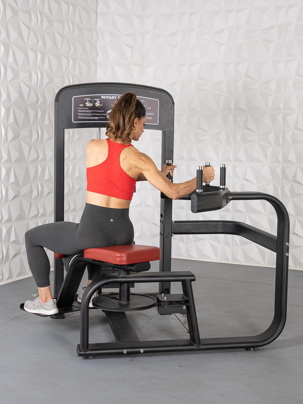 Muscle D Fitness - Elite Selectorized Rotary Torso - Commercial - Adjustable Seat - Pin Selectorized Stack - Oblique Trainer