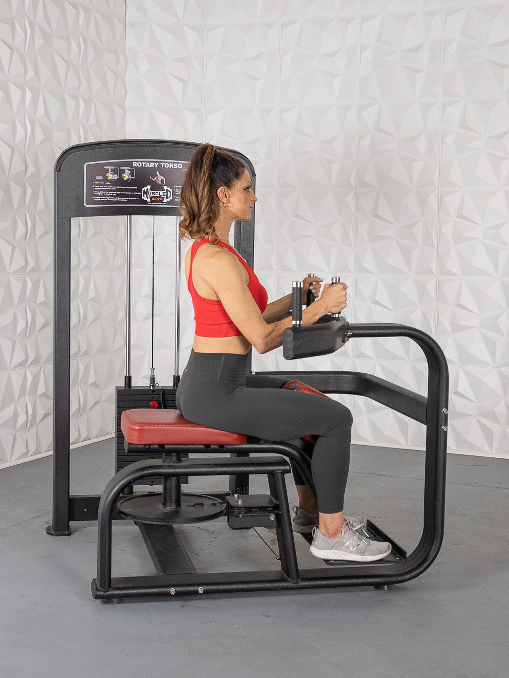 Muscle D Fitness - Elite Selectorized Rotary Torso - Commercial - Adjustable Seat - Pin Selectorized Stack - Oblique Trainer