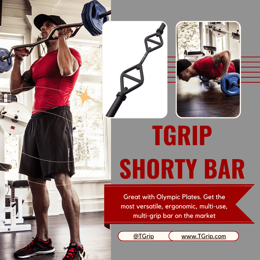 Muscle D Fitness - TGrip Shorty Bar - Multi Grip - Functional Training - Football - Swiss - Neutral