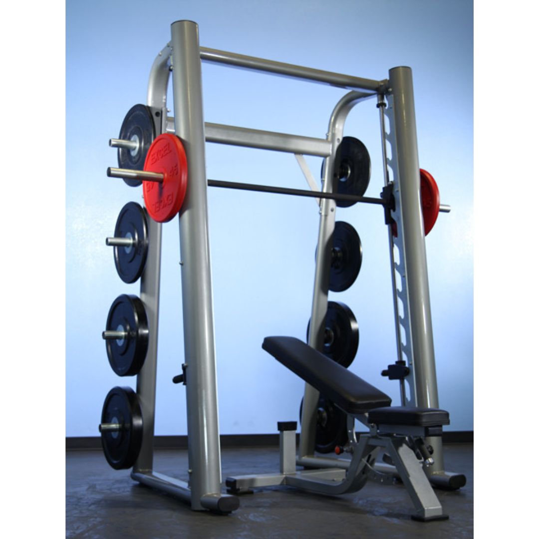 Muscle D Fitness - Smith Machine(85", 93") - Commercial Grade Smith Machine Plate Storage Black Silver