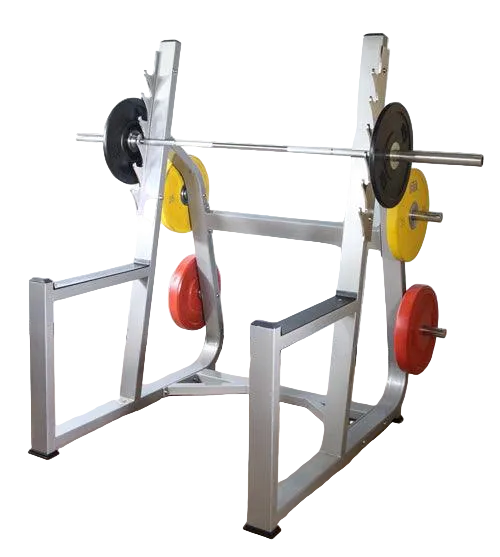 Muscle D Fitness - Commercial Squat Rack - Weight Storage - Black / Silver