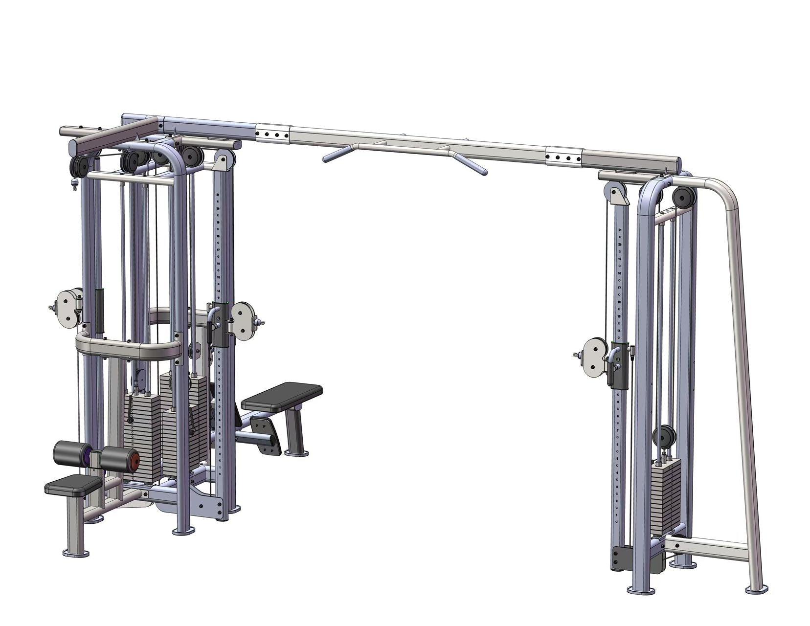 Muscle D Fitness - 5 Stack Megatron Deluxe Jungle Gym 3 Colors - Commercial-Grade , Lat Pull, Low Row, Functional Column