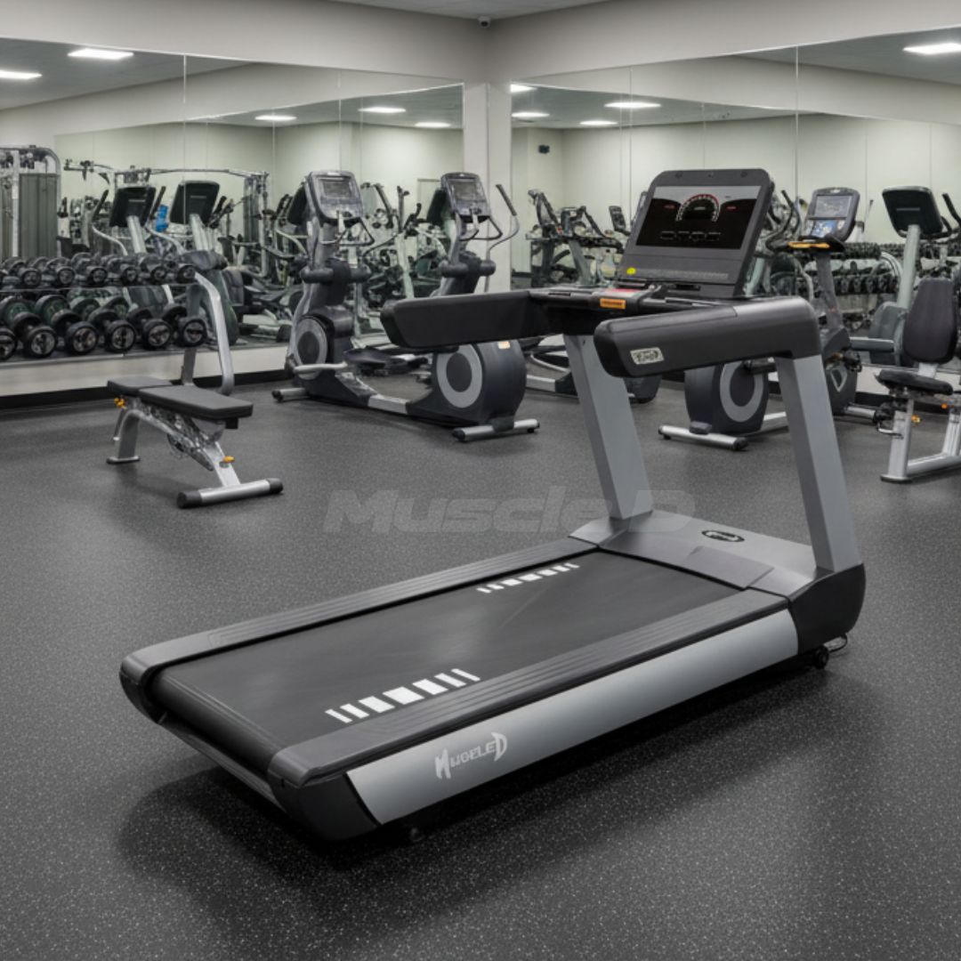 Muscle D Fitness - V2 LED Screen Commercial Treadmill - Upgraded LED Screen Commercial Treadmill