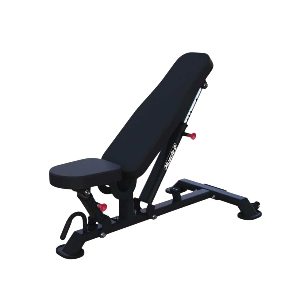 Muscle D Fitness - Vertical Flat to Incline Bench - Sturdy Adjustable Flat to Incline Bench
