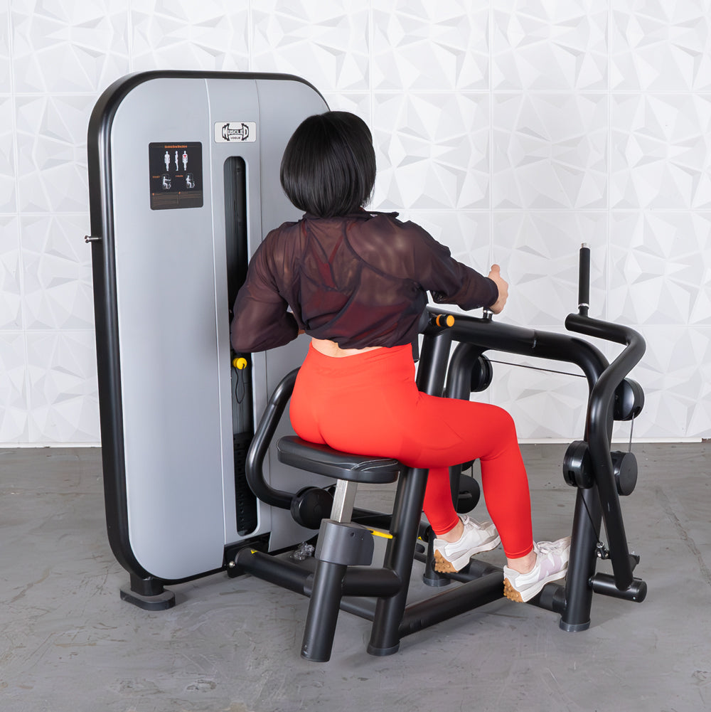 Muscle D Fitness - Vogue Seated Row - Adjustable Seat - Pin Selectorized - Lat Workout