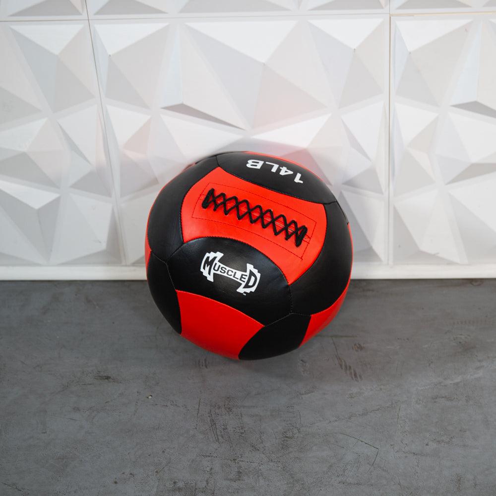 Muscle D Fitness - Medicine Ball / Wall Ball - Heavy Duty Stitching - Multi-Panel Design - 14" Diameter
