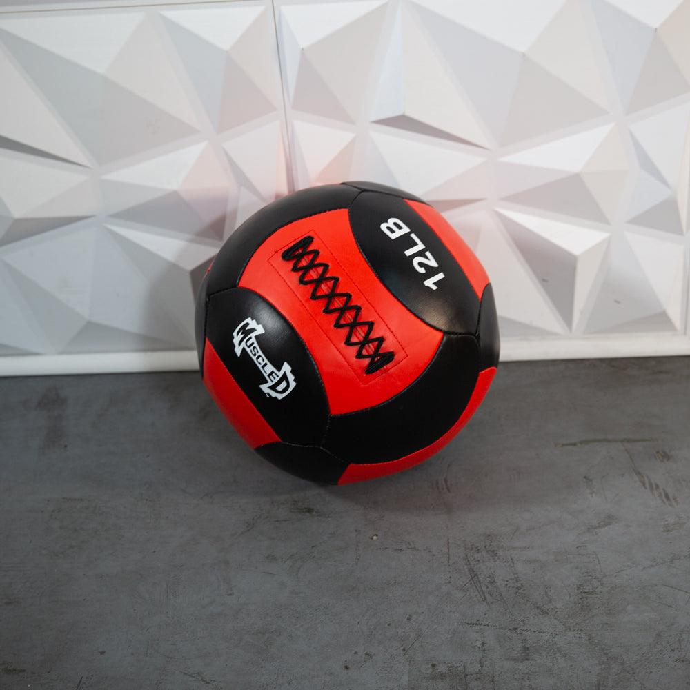 Muscle D Fitness - Medicine Ball / Wall Ball - Heavy Duty Stitching - Multi-Panel Design - 14" Diameter
