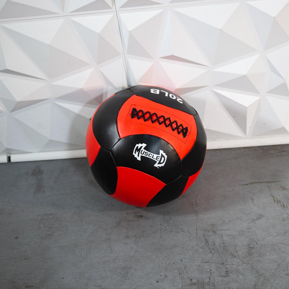 Muscle D Fitness - Medicine Ball / Wall Ball - Heavy Duty Stitching - Multi-Panel Design - 14" Diameter