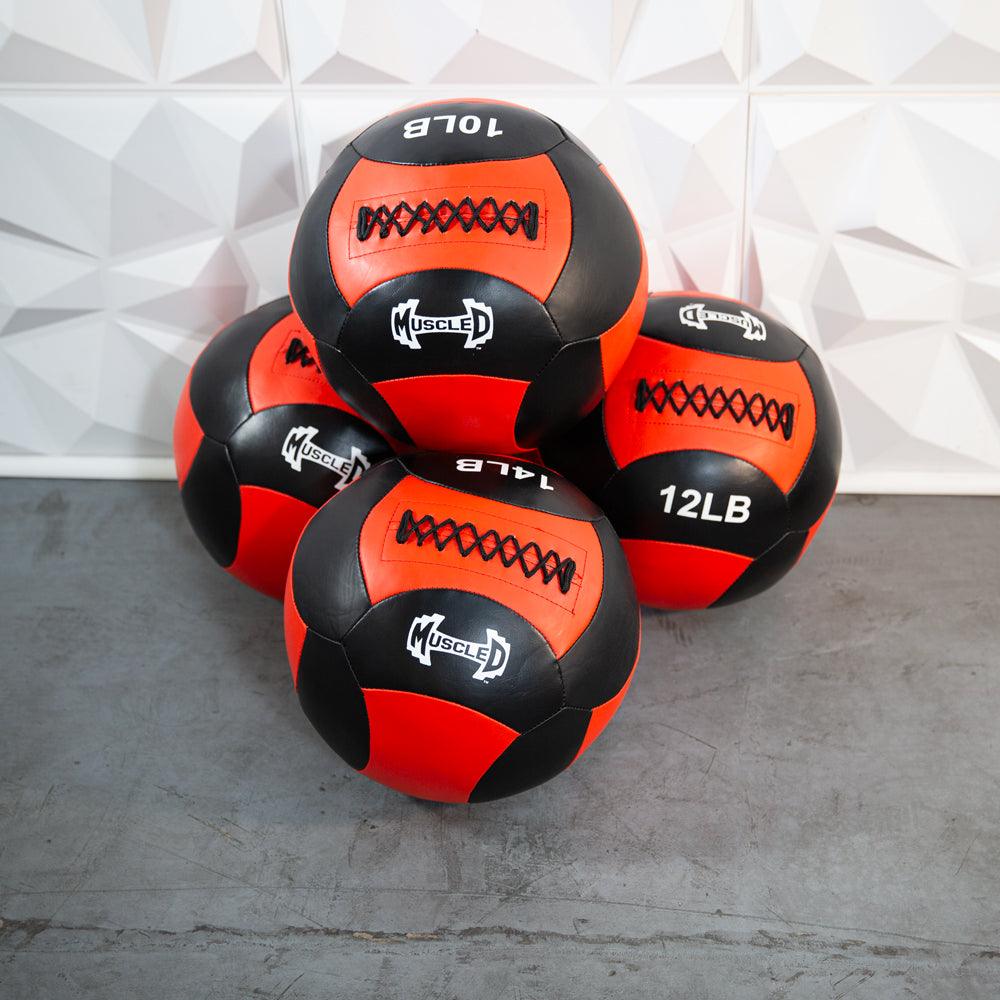 Muscle D Fitness - Medicine Ball / Wall Ball - Heavy Duty Stitching - Multi-Panel Design - 14" Diameter