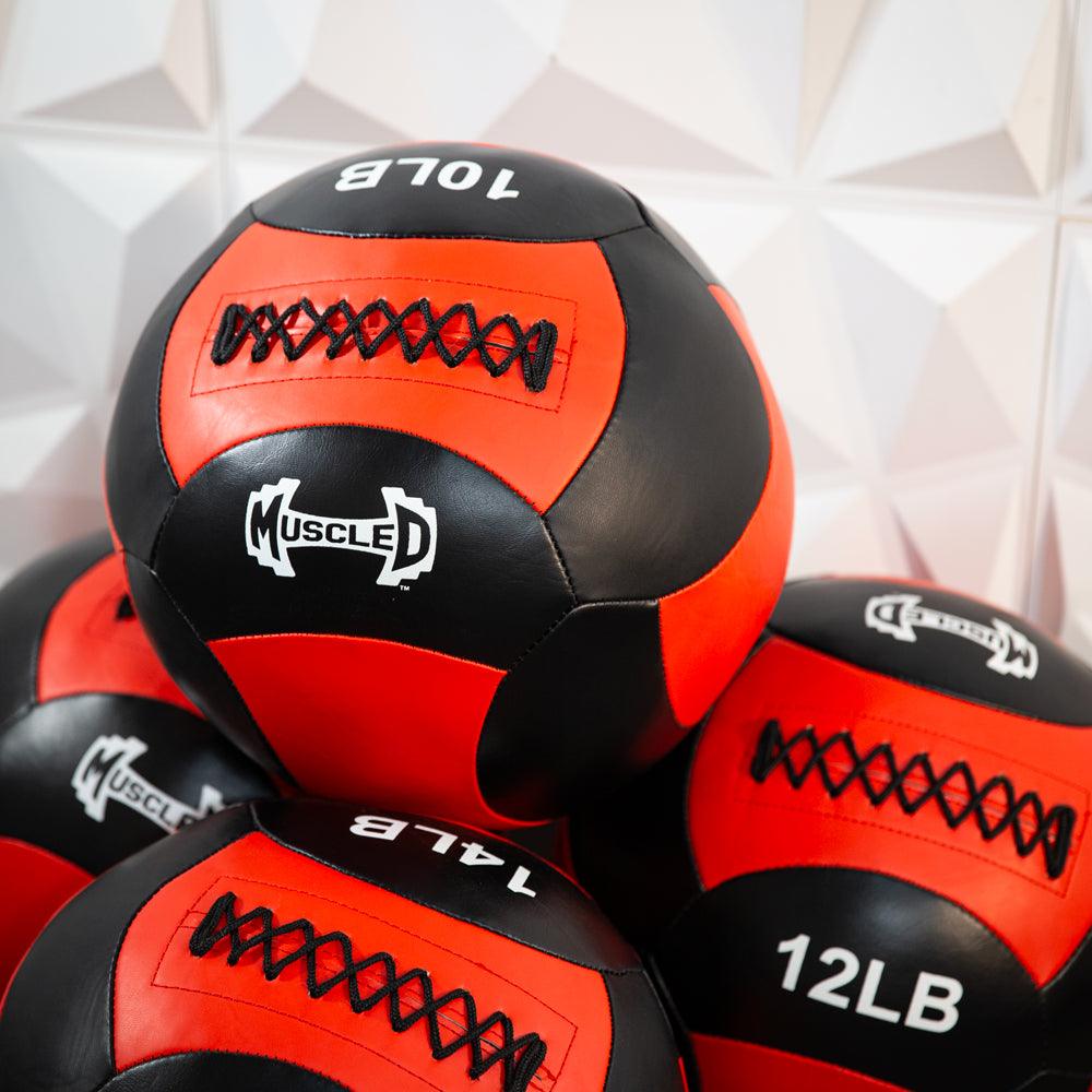 Muscle D Fitness - Medicine Ball / Wall Ball - Heavy Duty Stitching - Multi-Panel Design - 14" Diameter