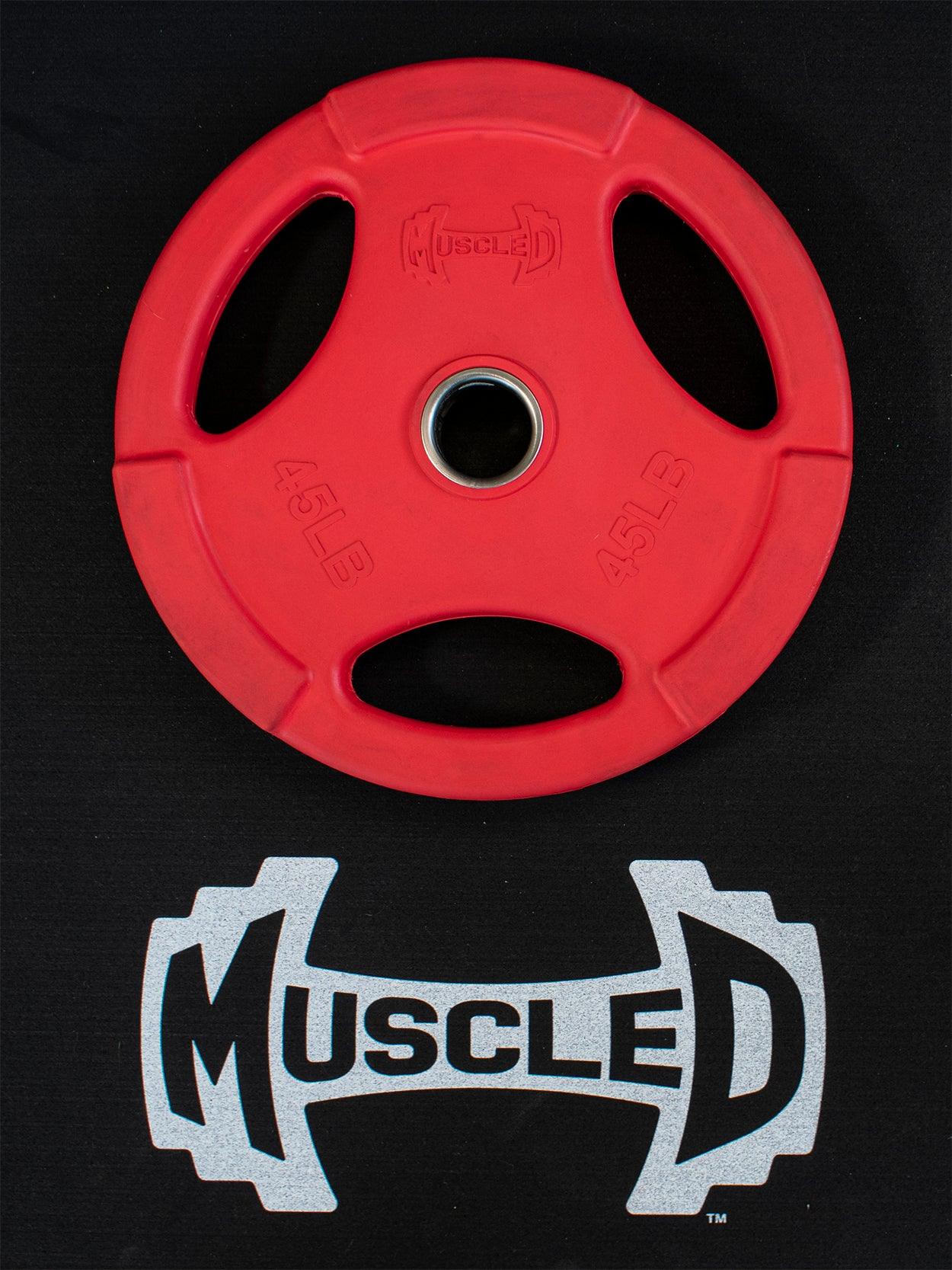Muscle D Fitness - RUBBER COATED COLORED OLYMPIC PLATES: Rubber Plates, per Pair - Weights Pairs