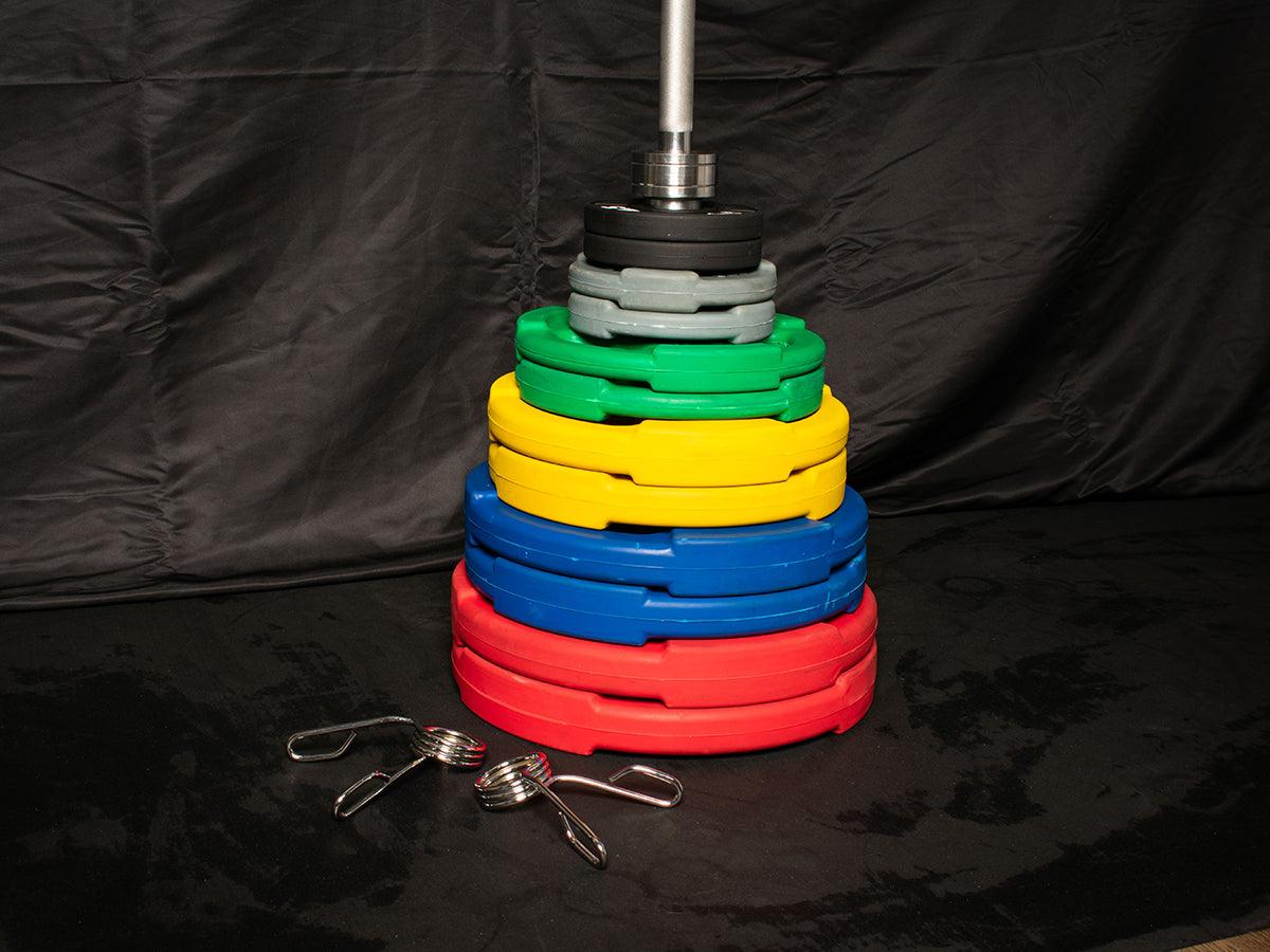 Muscle D Fitness - RUBBER COATED COLORED OLYMPIC PLATES: Rubber Plates, per Pair - Weights Pairs