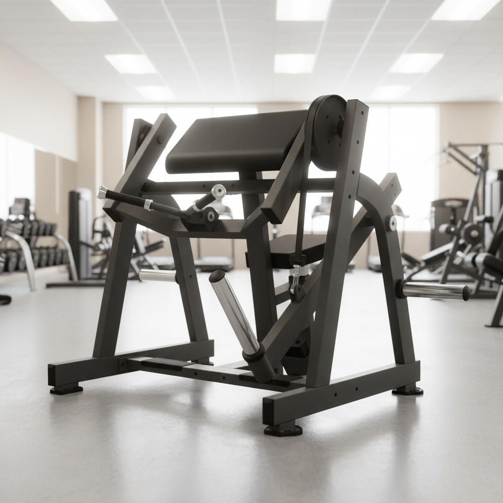 Muscle D Fitness - Excel Seated Biceps - Plate Load Arm Curl - Piston Assisted Seat Adjustment