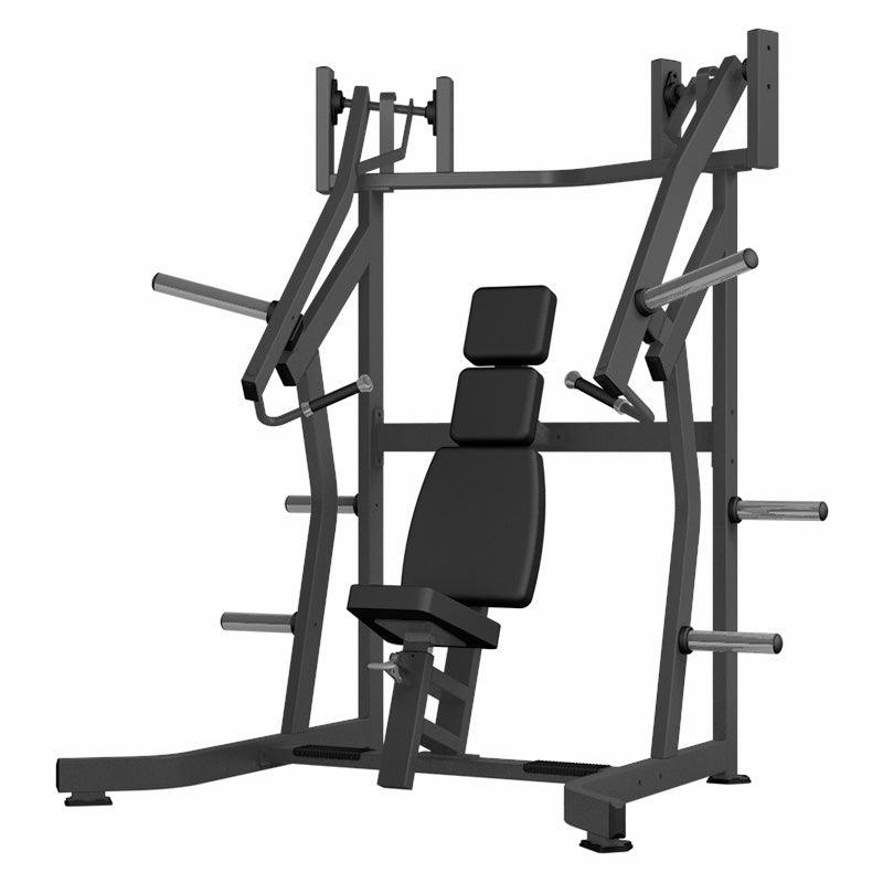 Muscle D Fitness - Excel Iso-Lateral Incline Press - Plate Load Incline Bench - Gas Shock Assisted Seat Adjustment - Weight Storage Pegs