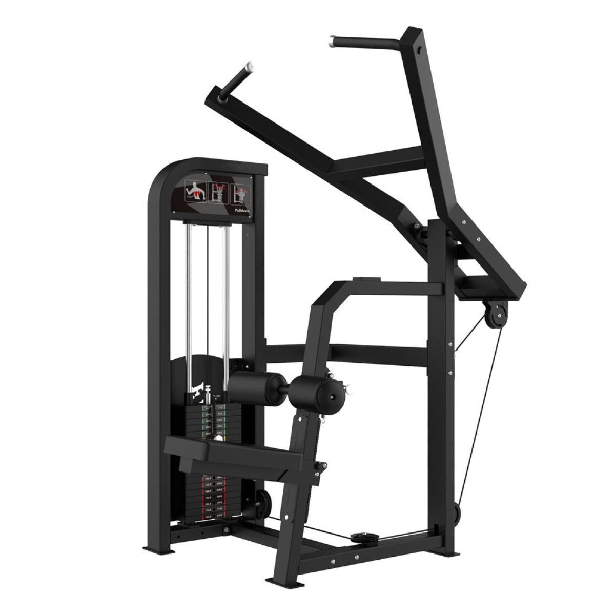 Muscle D Fitness - Excel Lat Pulldown - Selectorized Lat Machine - Easy Seat Adjustment
