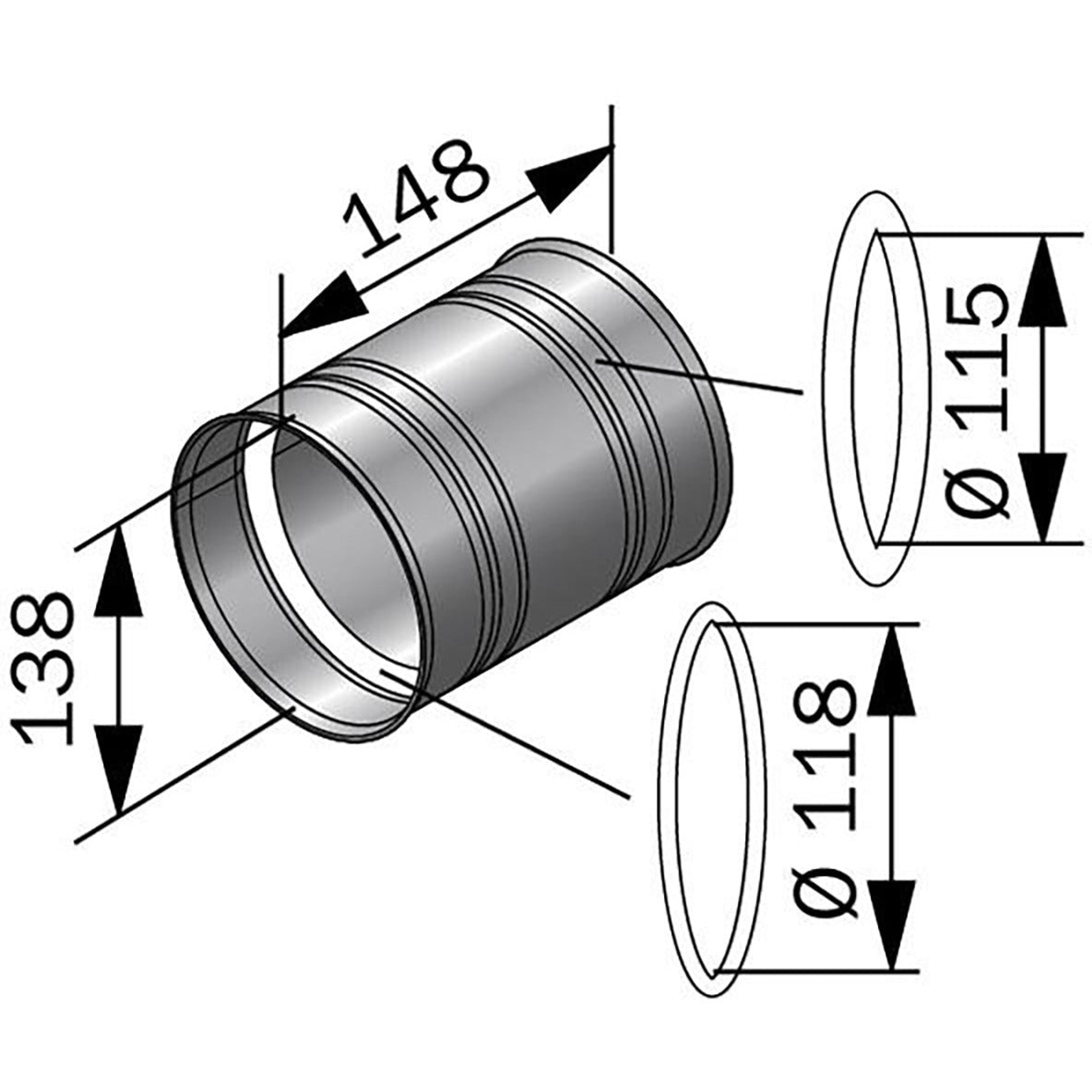 Harvia Masonry Connector WZ011115 Stainless Steel